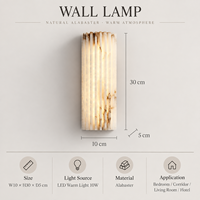 Applique murale LED en laiton Alabaster des États-Unis, lumière blanche chaude de luxe pour l'intérieur, idéale pour la maison, l'hôtel, la chambre à coucher, l'éclairage d'ambiance