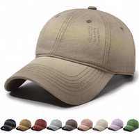 Gorra de Béisbol de Algodón Desgastado Estilo Vintage, Bordado Minimalista, Visera Curva, Ajustable, Unisex, Casual, Fabricante de Gorras Personalizadas