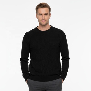 Manufacturer Plain Color Geometric Pattern Knitted Pullover Men's <b>Sweater</b> Full Sleeve Soft Sweatshirt Golf Tracksuit - Product Image 1