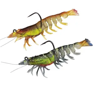 MISTER LURE cebo suave 12g multiarticulado 5 secciones simulación de camarón señuelos de pesca de camarones señuelos blandos de plástico