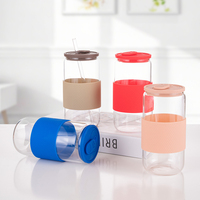 Gobelet sport de 16 oz avec couvercle en silicone et paille, portable pour la maison et les déplacements quotidiens