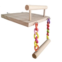 Jouet combiné écologique en bois pour oiseaux et hamsters avec échelle et balançoire pour perroquets