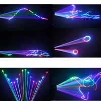 Luz Láser RGB de 5W con Cabezal Móvil, Anillo LED, Logotipo, Haz de Luz, Animación de Texto, Luz Láser 3D para DJ, Club, Discoteca, Boda, Espectáculo