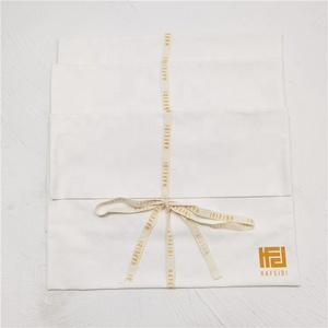 GOTS Organic Cotton <b>Envelope</b> Bags Fold Over <b>White</b> Cotton <b>Envelope</b> Pouch Dust Clothes Pillow Pouch Bag With Cotton Bow - Product Image 4