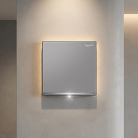 Pour la série Yi Jing, prise murale Shen Sha gris argenté 220V IP20, haute résistance au feu, interrupteur simple, multi-prises, usage hôtelier, authentique