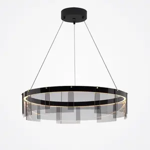 Eenvoudige Moderne Nordic Opknoping Plafond Kroonluchter Lampen Led Black Decoratieve Keuken Woonkamer Rokerige Hanglamp