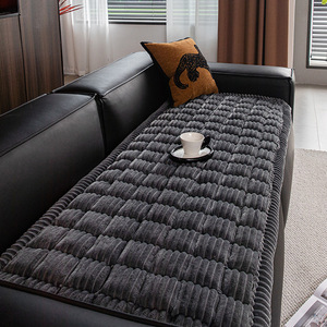 <b>Sofa</b> Cushion Plush Seat Pad 90-140cm Solid Color Non Slip <b>Cover</b> <b>For</b> <b>Sofa</b> Modern Style - Product Image 1