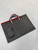 Bolso de Mano para Portátil de Fieltro, Resistente y Portátil, con Bolsa Extraíble para Accesorios, Abertura Superior, para Portátil y Documentos