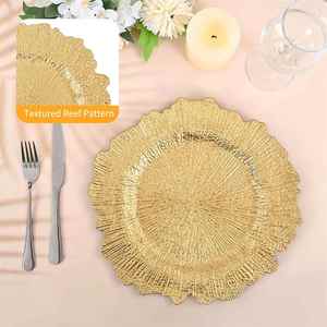 Platos Base Decorativos de Plástico Irrompible de 13 Pulgadas, Color Dorado, para Decoración de Mesa de Recepción de Bodas - Product Image 5