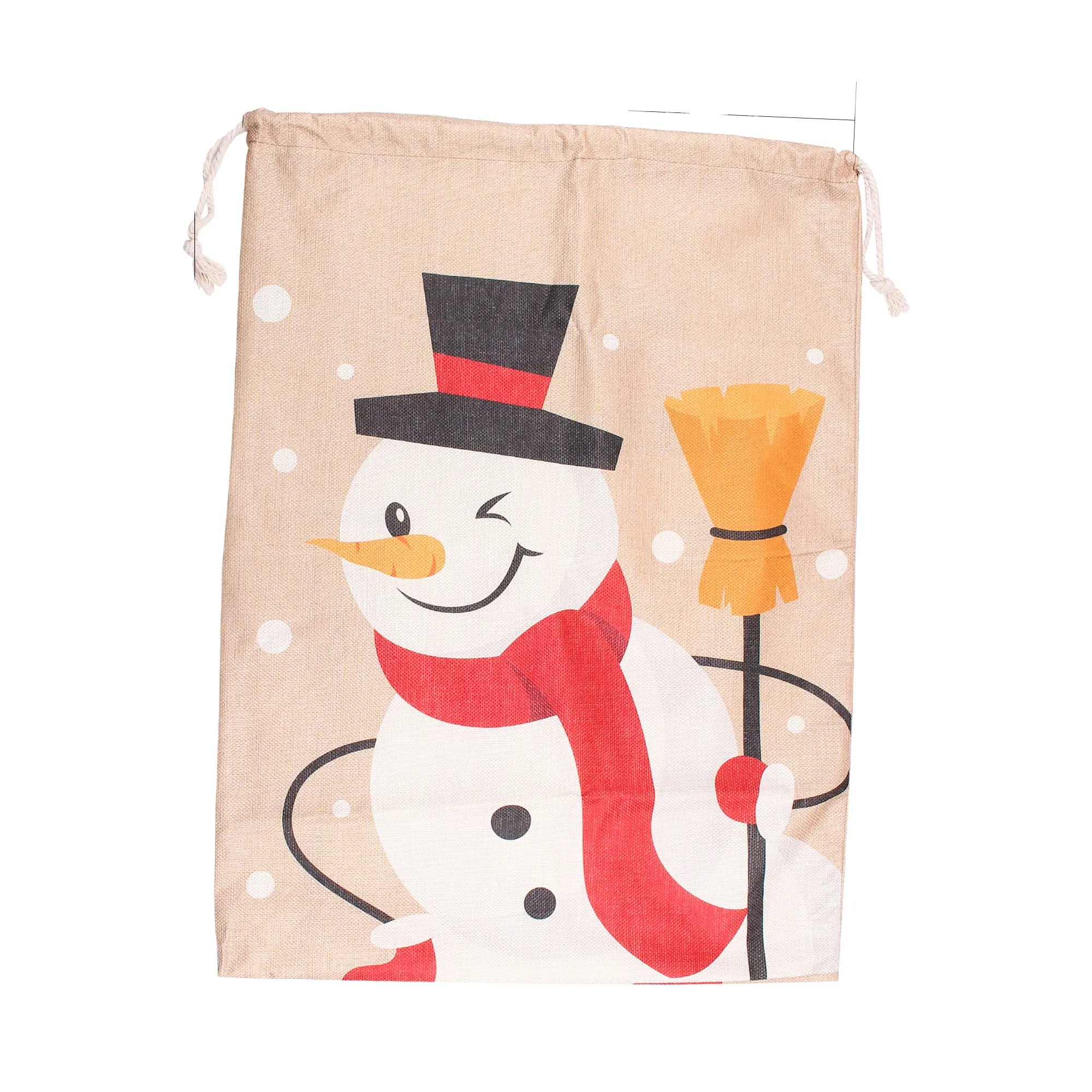 Christmas canvas drawstring gift bag Santa Claus copy linen large gift bag Christmas gift goodie bag