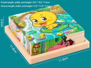 Cubo Puzzle in Legno, Giocattolo per Bambini, Puzzle a Nove Facce, Gioco Montessori in Legno, Nuovo Puzzle in Legno per Neonati - Product Image 6