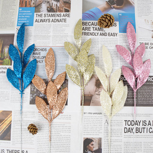 Décorations de table de <span class=keywords><strong>mariage</strong></span> en promotion, brindilles de Noël, feuilles artificielles scintillantes pour arbres - Product Image 3