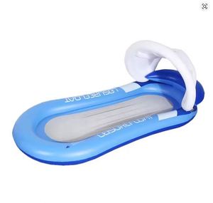 Hamaca Flotante Inflable de PVC para Adultos, Diseño Plegable a Rayas para Descansar Junto a la Piscina, Ideal para Fiestas - Product Image 2