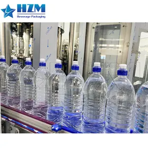 Complete water production line includes blowing/Water treatment/filling/labelling/wrapping machines