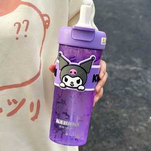 Bouteille d'eau de dessin animé Kulomi pour filles avec paille 500 ml, pour étudiantes, été - Product Image 3