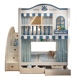 New Design Kids House Kids <strong>Bunk</strong> <strong>Bed</strong> Oval Kids Bedroom Furniture Hide Able Loft <strong>Bed</strong> With <strong>Slide</strong> and Storage Stairs - Product Image 3