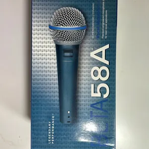 Mikrofon rekaman profesional beta 58A, mikrofon karaoke dinamis cardioid profesional berkabel M58 untuk Shu re