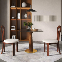 Table de salle à manger ronde moderne en verre Runwood Voxhome pour restaurant, table de petit-déjeuner, bistro, café et chaises (2-4 places)