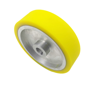 Roues revêtues de polyuréthane/caoutchouc/silicone/plastique personnalisées Roulement à rouleaux en aluminium/acier inoxydable Roue en PU pour ascenseur/élévateur OEM - Product Image 5