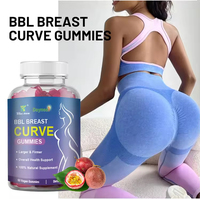 Gummies pour la poitrine saveur fruit de la passion pour femme, marque privée, fabrication OEM, soin beauté et santé, collagène naturel, 60 unités, alimentaire