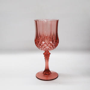 विंटेज डायमंड पैटर्न रंगीन प्लास्टिक लाल शराब कॉकटेल के लिए आधुनिक सादगी डिजाइन पार्टी 201-300 मिली - Product Image 2