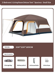 Tente de camping pliable écologique double couche, best-seller transfrontalier, deux chambres et un salon, pour 3 à 10 personnes - Product Image 6