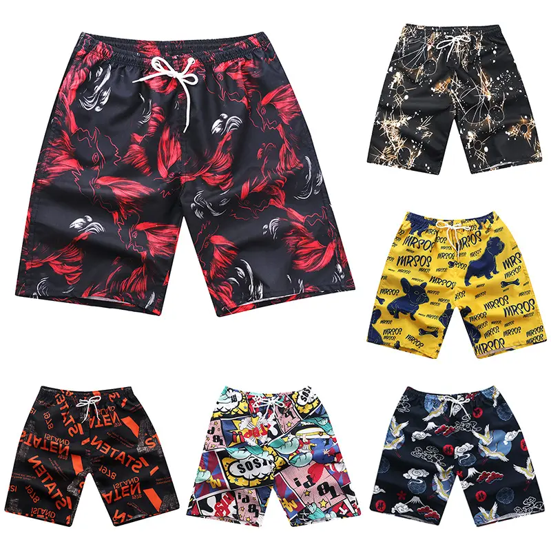 Best selling quick dry swim trunks custom holiday board shorts loose beach surfing shorts
