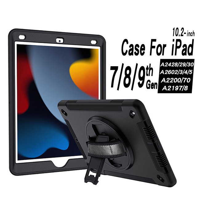 MIL-STD-810H Full Body TPU PC Rugged Cover Protection Tablet Case for iPad case 10.2 Inch 7 8 9th Generation