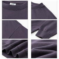 Sudaderas de Otoño para Hombre de Alta Calidad, Holgadas, de Color Sólido, 440G, Tejido Terry Grueso, Hombros Caídos, Cuello Redondo Básico