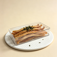 Boîtes rectangulaires plates en plastique transparent de qualité alimentaire, épaisses, réutilisables, pour divers aliments, pain, gâteaux, vente en gros