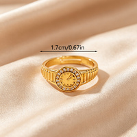 Bague en cuivre en forme de montre pour femmes, bijoux traditionnels pour usage quotidien et décontracté, 1 pièce