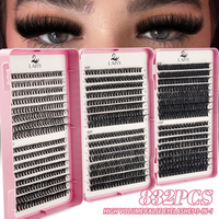 Extensions de cils DIY à volume élevé, grappes de cils individuelles grande capacité, plateau connecté 3-en-1