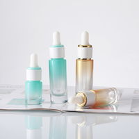 Flacon compte-gouttes en verre dégradé personnalisé 5ml 10ml 15ml 20ml, flacon vide pour sérum, soin de la peau, huile essentielle, avec compte-gouttes