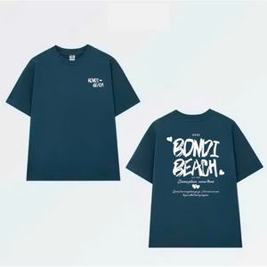 Fournisseur en gros BONDI BEACH T-shirt unisexe rose à manches courtes et coupe ample avec logo pour hommes et femmes 100% coton - Product Image 3