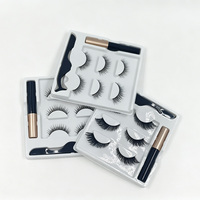 Kit de cils magnétiques invisibles en gros, applicateur de faux cils personnalisé, cils synthétiques naturels, doux, légers, 3D