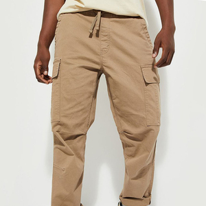 <b>Slim</b> Fit Lightweight High Waist Canvas Tactical Men Cargo Trousers for Modern Outdoor Fashion - Product Image 1