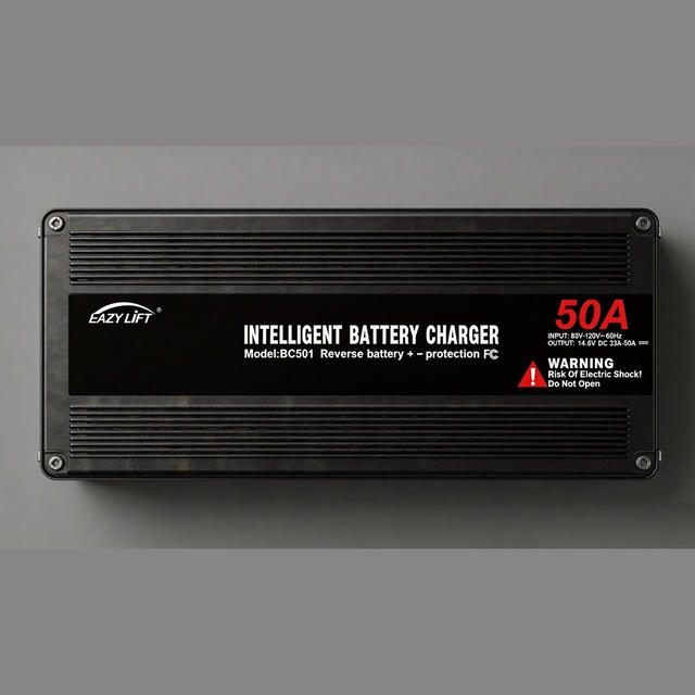 For Marine RV Golf Cart 14.6V 50A Automatic Smart Battery Charger Pulse Repair for LiFePO4 Lead Acid Battery with EU Plug
