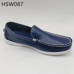 Scarpe da Passeggio CXT per Uso Quotidiano, Taglie EU 27-47, Basso MOQ, per Viaggi Leggeri, Stile Slip-on, Blu Scuro/Marrone, Mocassini Classici HSW084 - Product Image 6