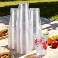 Gobelets en plastique PET transparents jetables écologiques avec logo personnalisé pour les cafés et les boissons froides à emporter