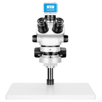 Microscope stéréoscopique trinoculaire à zoom 3,5x-100x avec éclairage annulaire LED pour la réparation de téléphones portables, l'évaluation de montres et l'inspection de bijoux