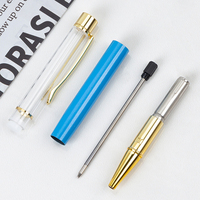 Stylo à bille en métal à bille rotative, tube vide personnalisé, paillettes colorées, liquide flottant créatif en feuille d'or, DIY, best-seller, 1,0 mm