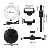 Support Trépied Intelligent pour Téléphone Portable de Bureau, Kit de Lumière Annulaire LED pour Diffusion en Direct, Lumière d'Appoint pour Photographie et Beauté, en Plastique