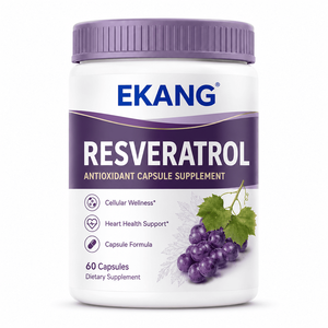 Private Label Resveratrol Antioxidant Capsules 60 Count Cellular Wellness Heart Health Support Dietary <b>Supplement</b> - Product Image 1
