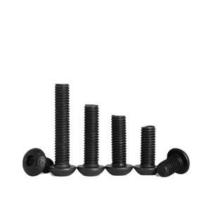 Tornillos de Cabeza Hexagonal Redonda Negros M2 M3 M4 M5 M6 M8 Grado 10.9 Métricos ISO7380 para Uso en Construcción - Product Image 1