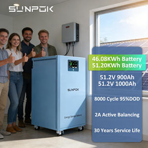 Batería SUNPOK de 8000 ciclos y 50 kWh, paquete de baterías de 51.2V 48V 900Ah 1000Ah 50kWh con celdas Lifepo4 para almacenamiento solar en el hogar - Product Image 1