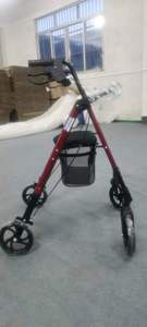 Rollator Adult Chrome <strong>Folding</strong> <strong>Walker</strong> Adjustable 31-38 Wheel <strong>Walkers</strong> for Disabled - Product Image 6