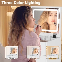 2025 Ensemble de vanité moderne avec miroir coiffeuse miroir Miroir et chaise éclairés par LED
