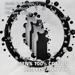 Débardeur côtelé 2x1 à col ras du cou en coton 100% filé à l'anneau respirant pour homme – Nouvelle collection très prisée - Product Image 2