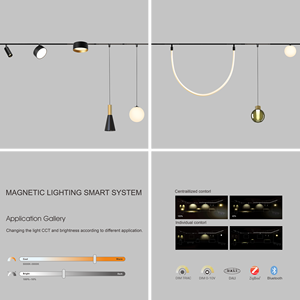 Luminaire suspendu de Style moderne nordique noir longue lampe à LED suspendue Tube de Gel de silice pour piste de lustres d'îlot de cuisine - Product Image 3
