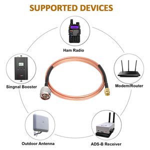 Câble coaxial personnalisé RG316 Type N mâle vers SMA mâle câble adaptateur connecteur d'extension d'antenne <span class=keywords><strong>Wifi</strong></span> coaxial assemblage de câble RF cavalier - Product Image 3